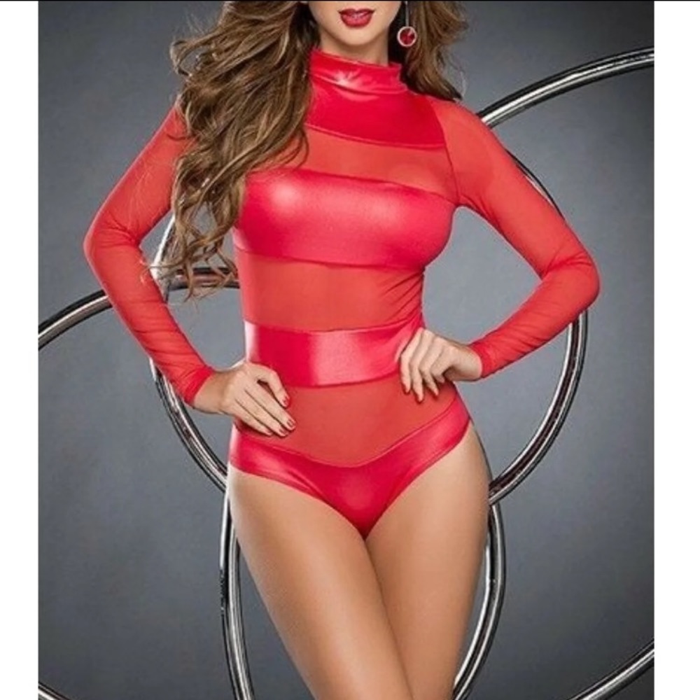 Sexy red bodysuit